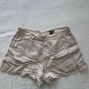 Vtg Ralph Lauren Rugby Linen Pleated Shorts Beige Tan Old Money Preppy Size 10
